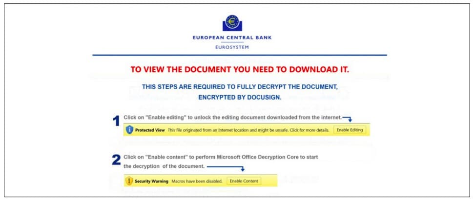 Figure 28. Document with embedded malicious macro